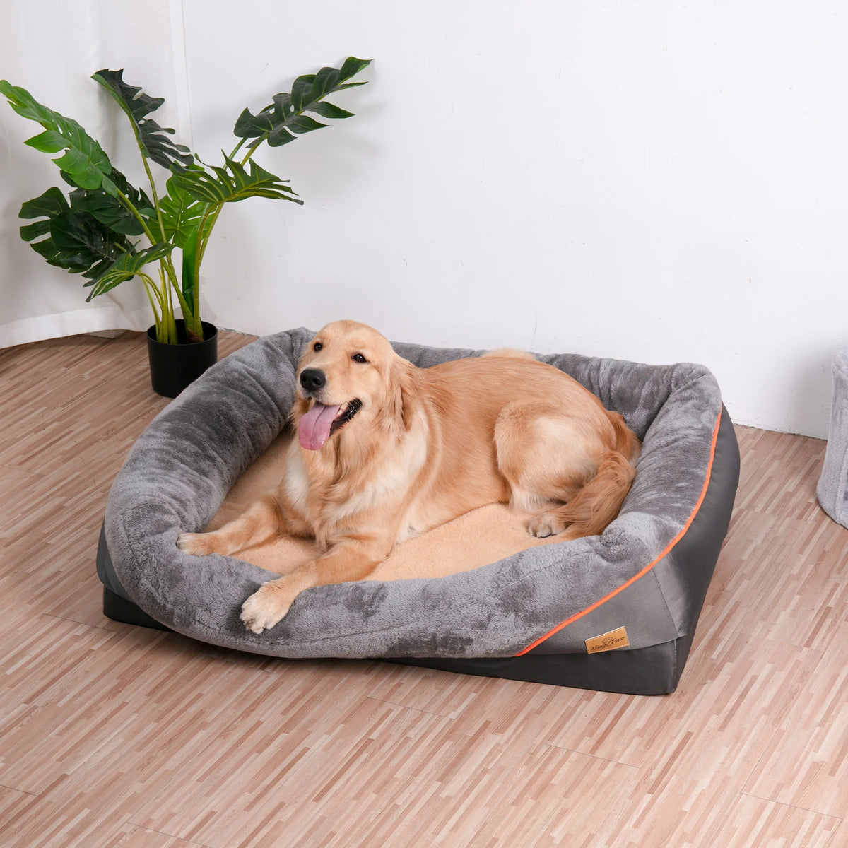 BINGOPAW Orthopedic Dog Bed With Bolster And Removable Cover