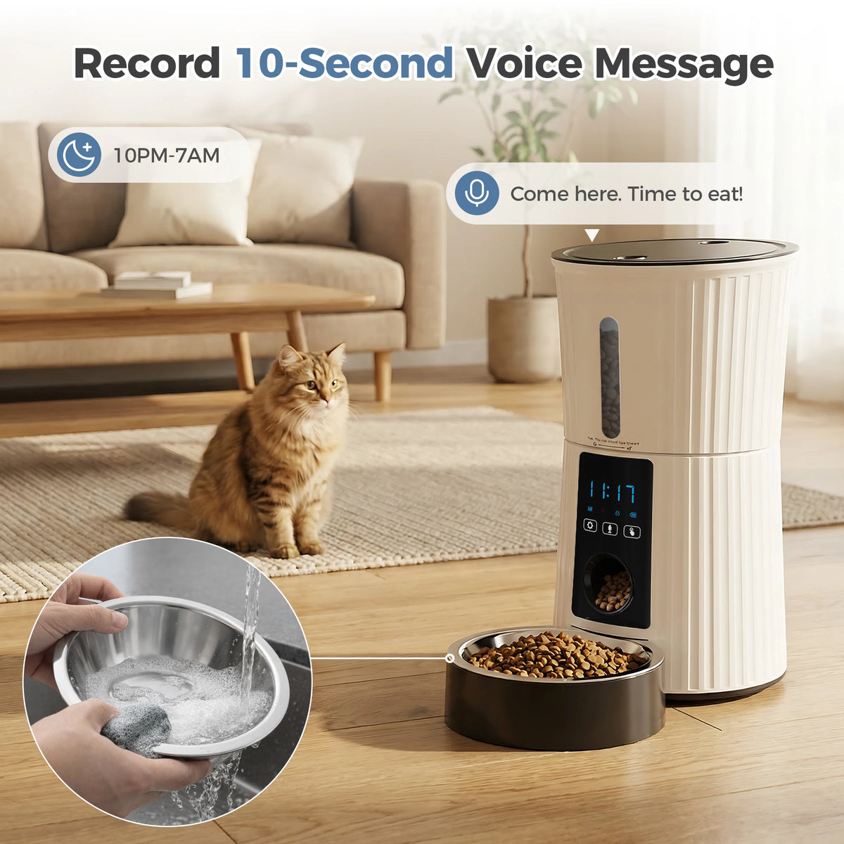Automatic Cat Feeder WiFi Timed Dispenser App Control