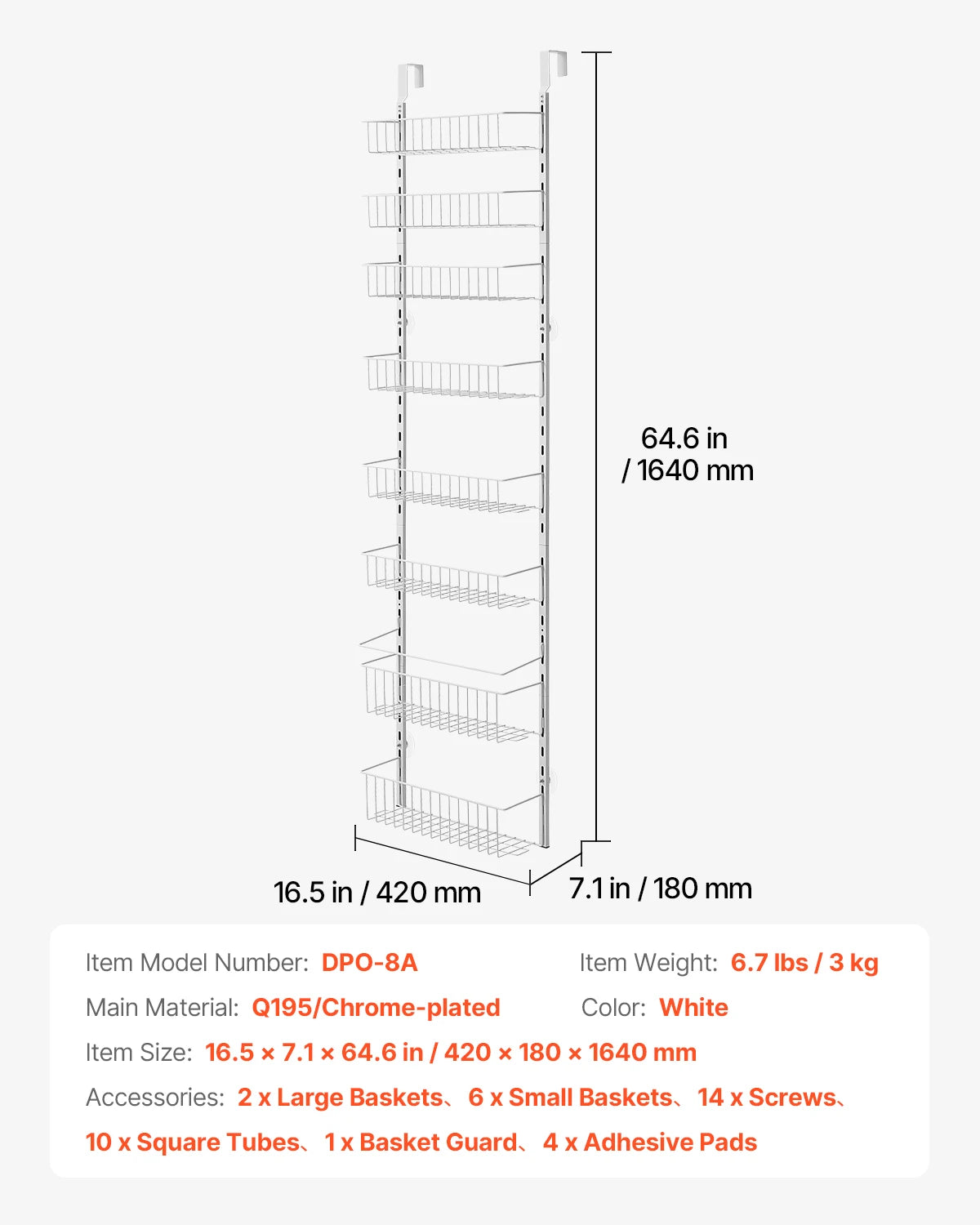 SucceBuy Heavy Duty Over The Door Pantry Spice Rack