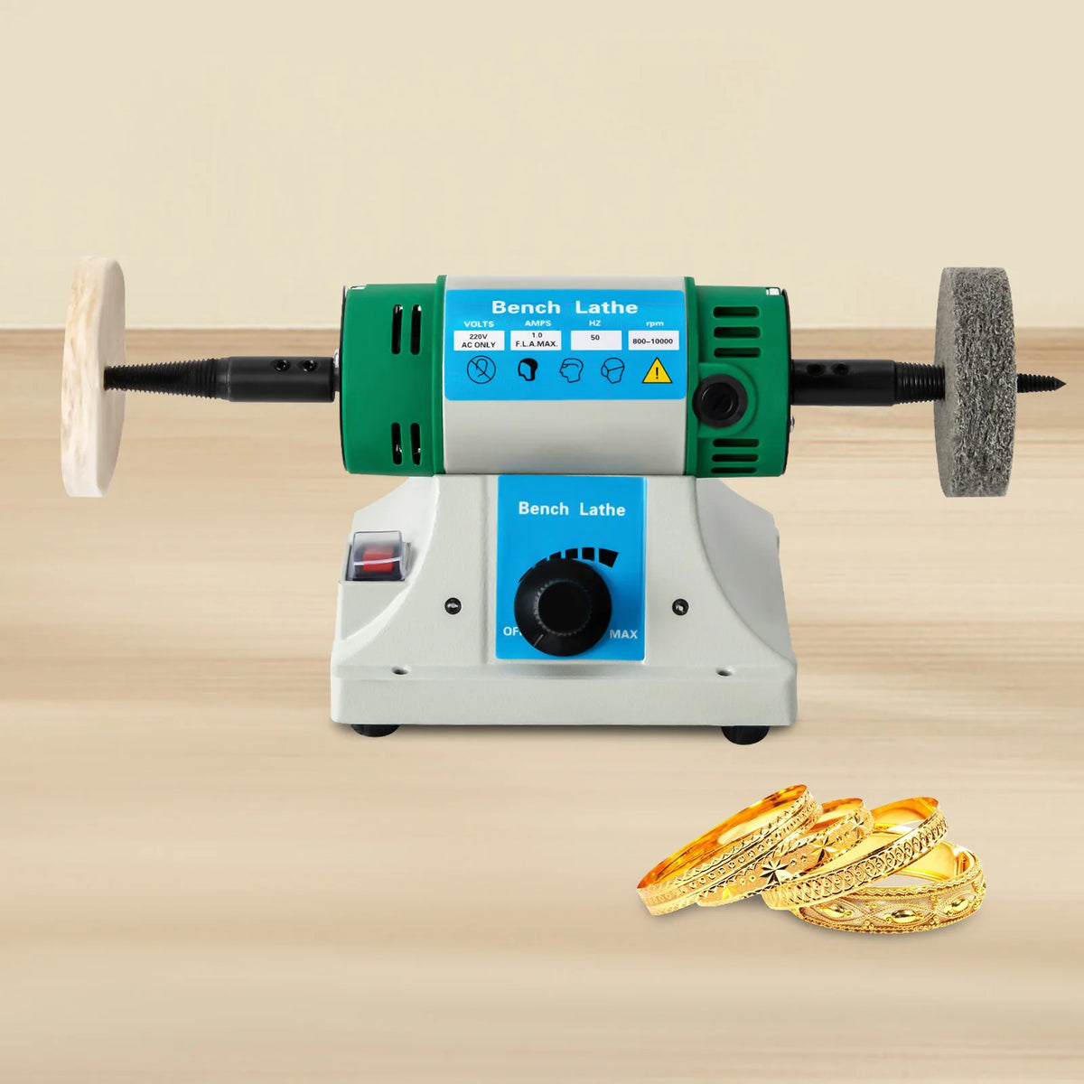 CNCEST Polishing Machine Desktop Lathe Grinding Jewelry Metal Jade Polisher