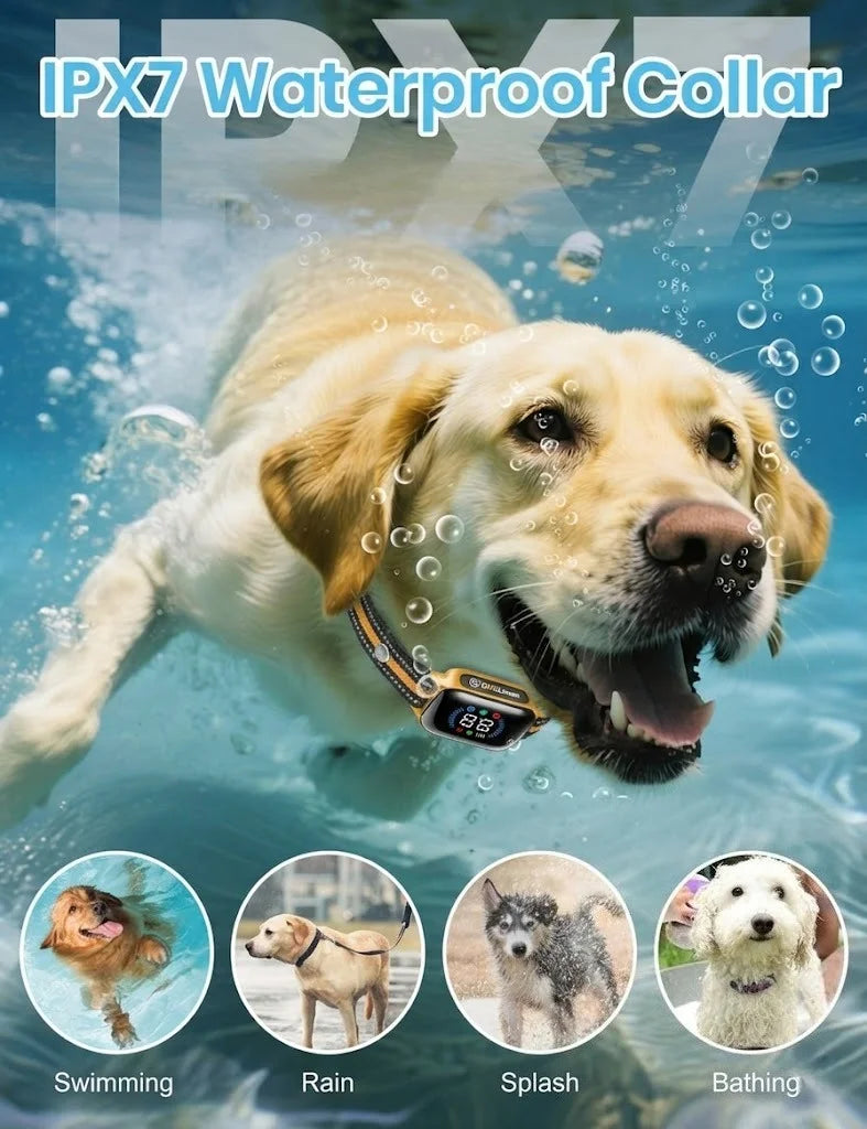 PaiPaitek 2in1 Waterproof Anti Bark Shock Remote Dog Training Collar