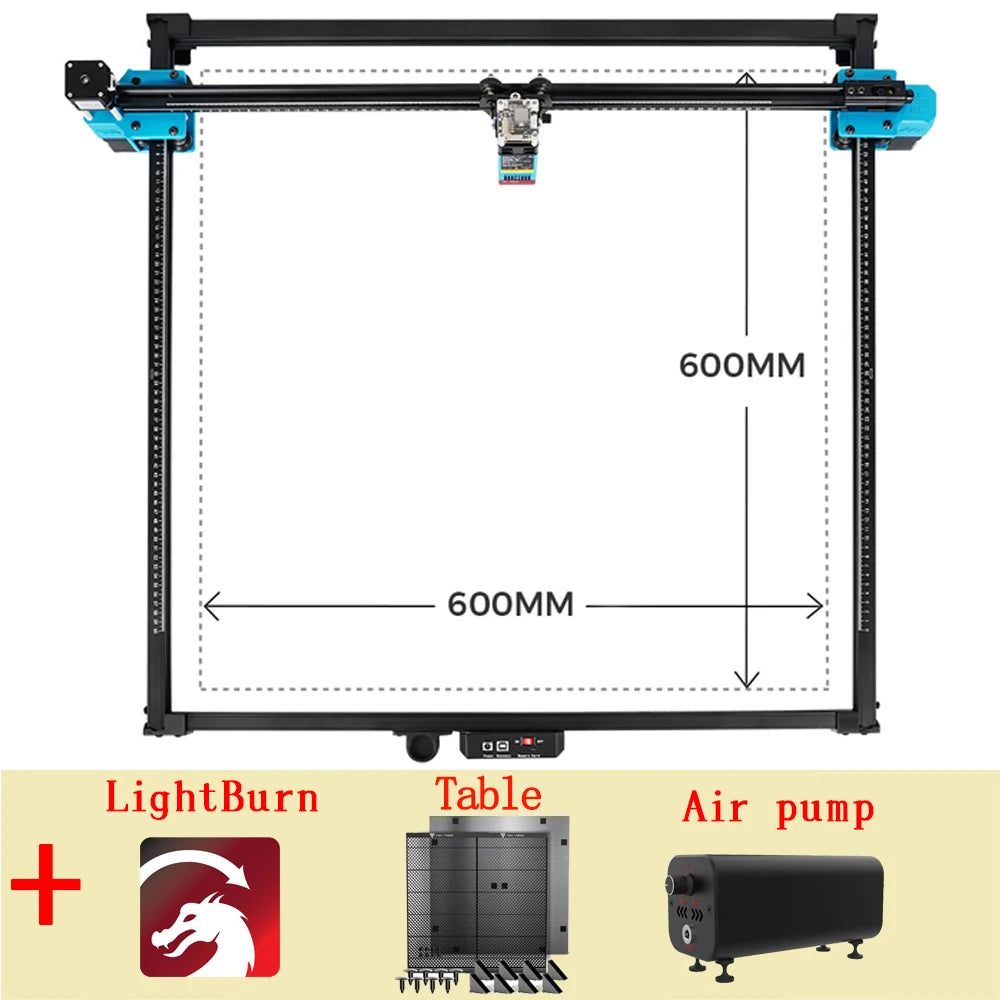 TwoTrees 600x600mm Laser Engraver 40W/80W TTS-55 PRO/TTS-10 PRO Metal Laser Engraving Machine Wood Leather Cutting Machine