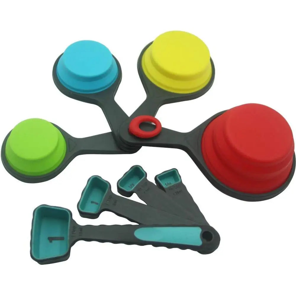 Collapsible Measuring Cups And Spoons 8 Piece Kitchen Set