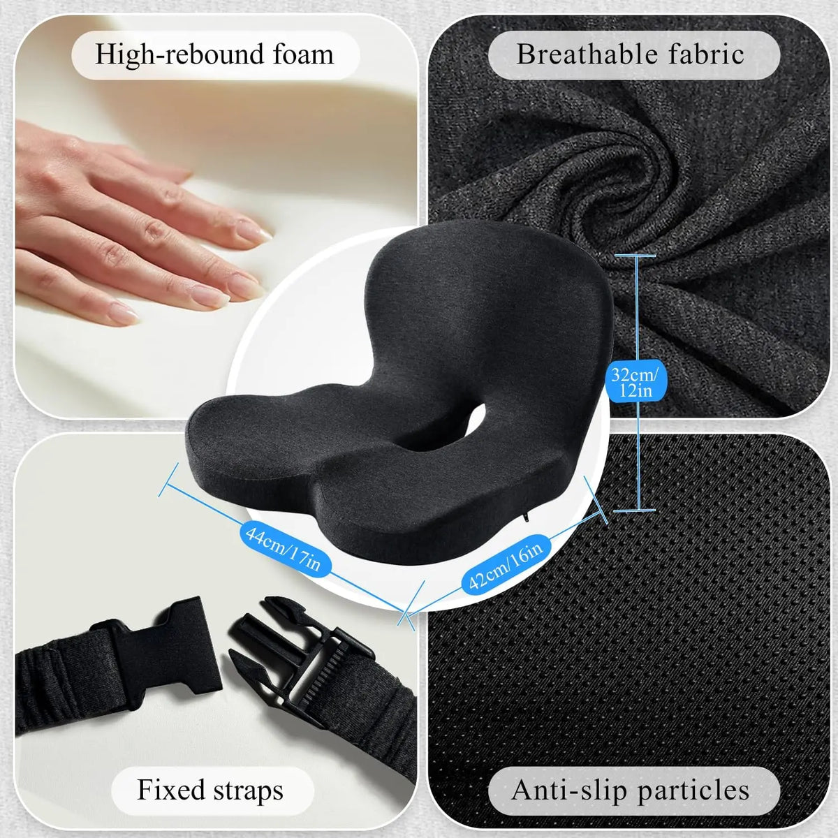 L Shaped Memory Foam Seat Cushion For Office Car Comfort