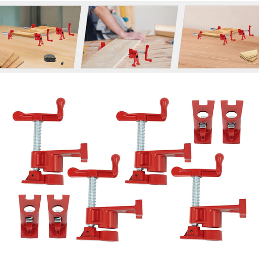 4Pack 3/4" Wood Gluing Pipe Clamp Fixture Heavy Duty Cast Iron Wood Clamps Quick Release for Carpentry, Woodworking,