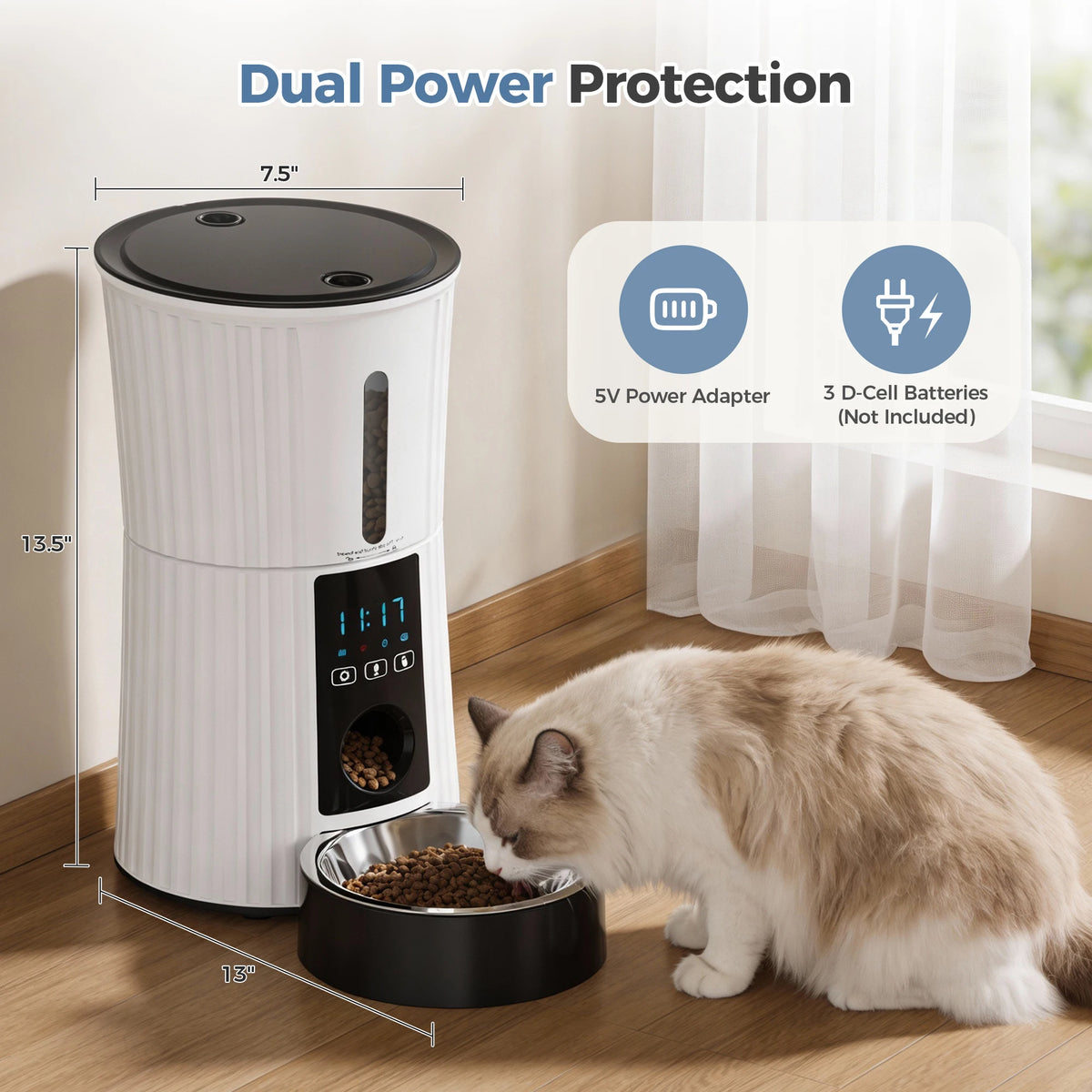 Automatic Cat Feeder WiFi Timed Dispenser App Control