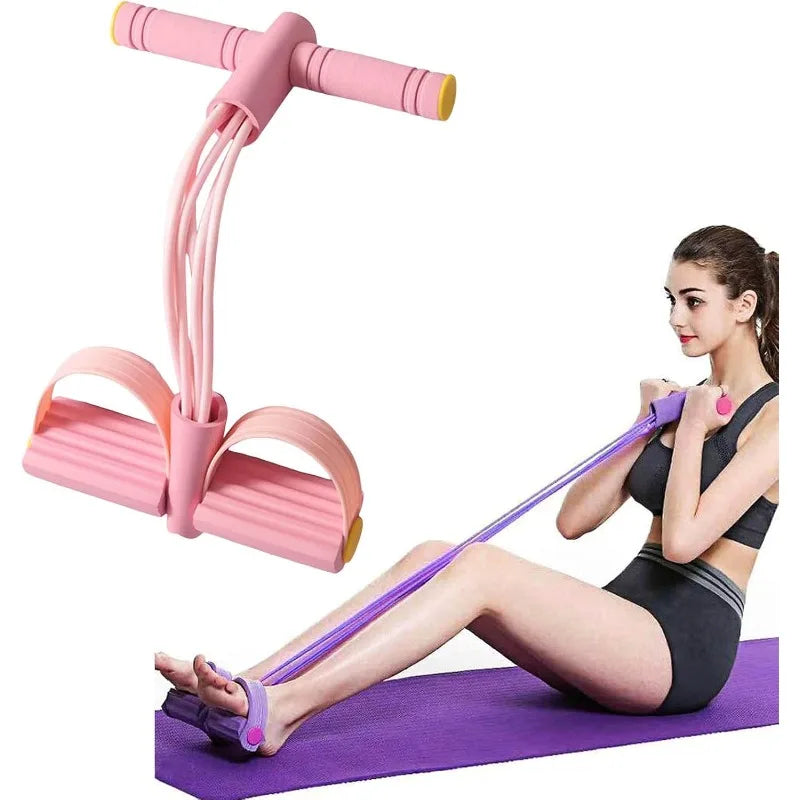 Multi-Function Resistance Band Set With Comfort Grip Handles