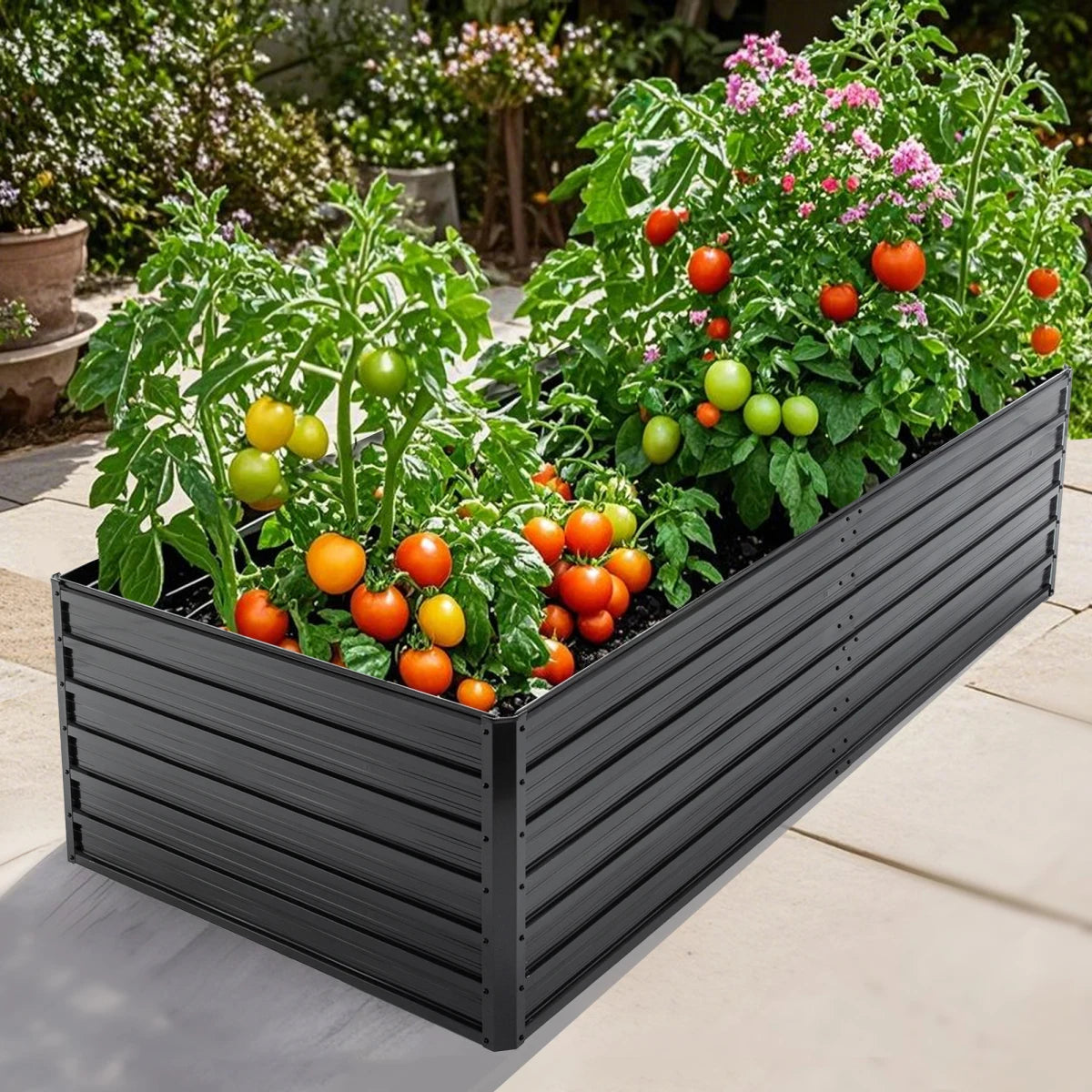 Rustproof Steel Raised Garden Bed Planter With Drainage