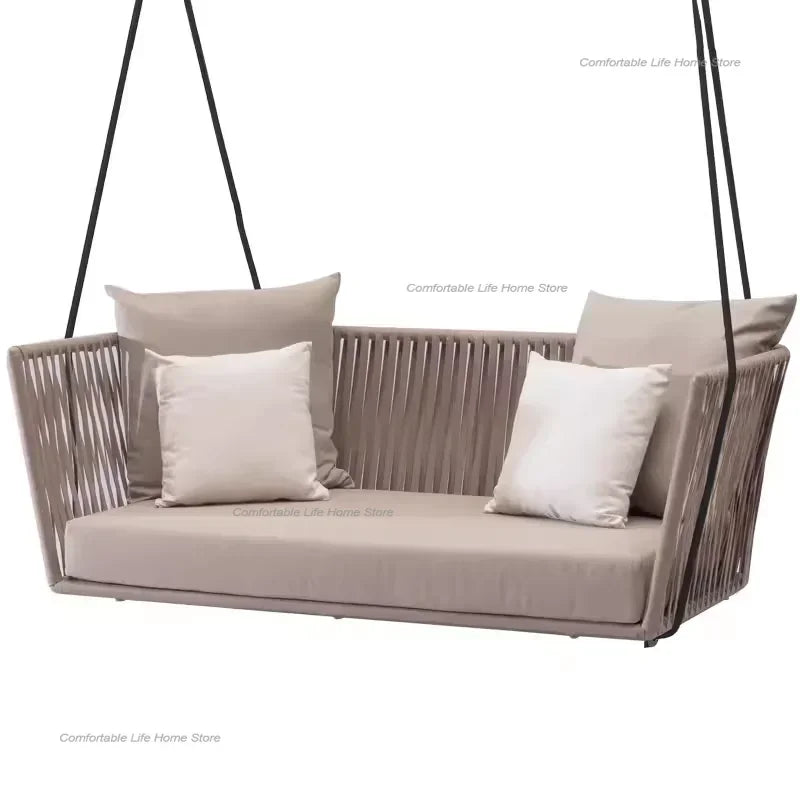 Outdoor Hanging Swing Chair Patio Luxury Rocking Metal Frame