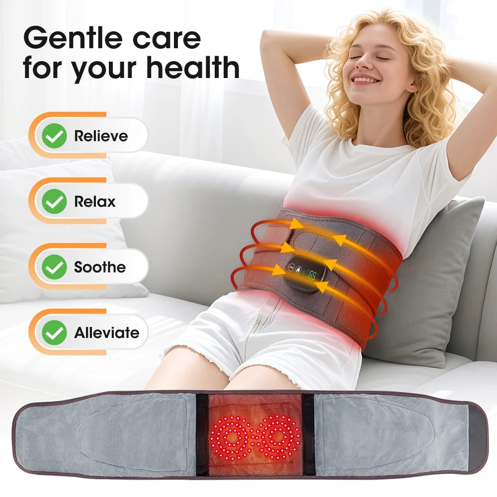 Agdoad Heating Vibration Massager Belt With Lumbar Support