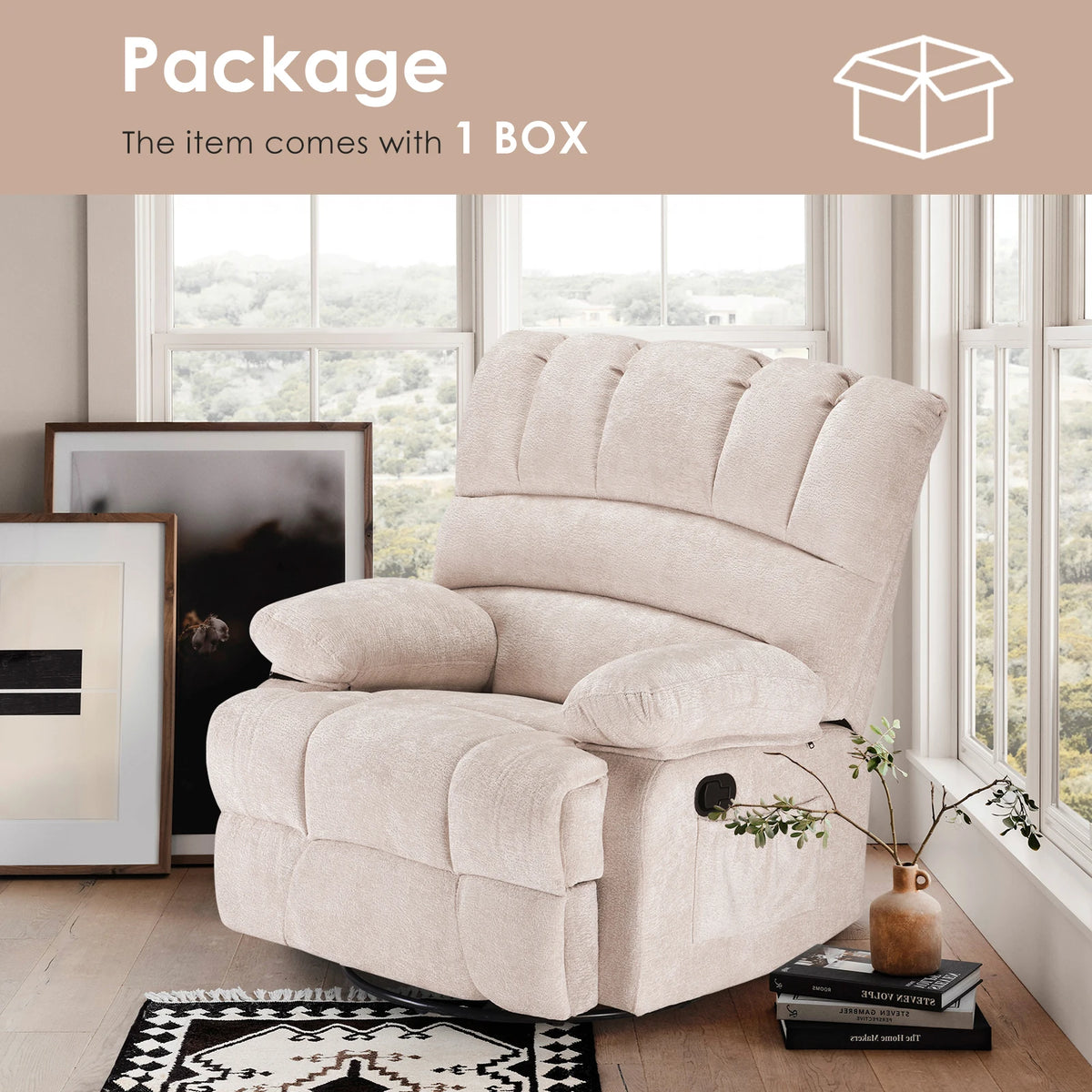 Farini Modern Swivel Rocker Recliner Chair For Living Room