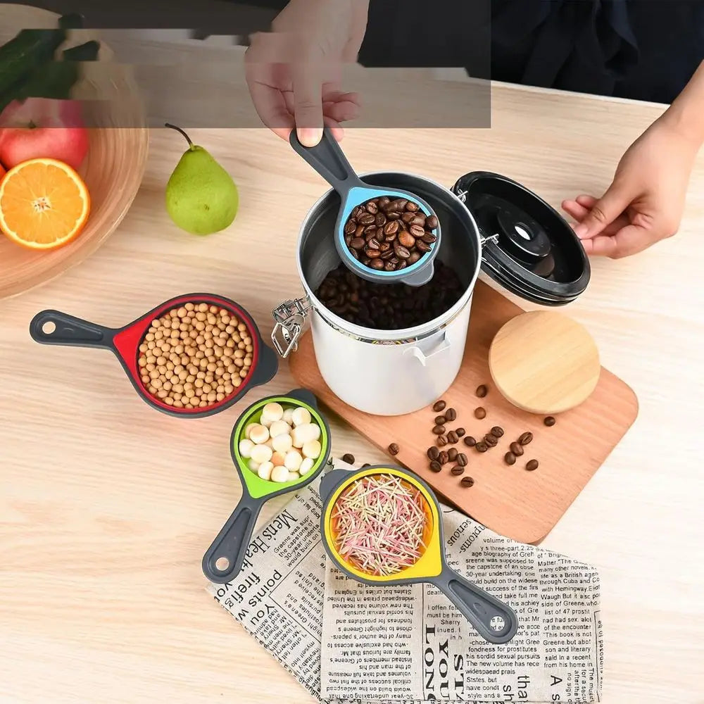 Collapsible Measuring Cups and Spoons 8Piece Engraved Metric US Markings