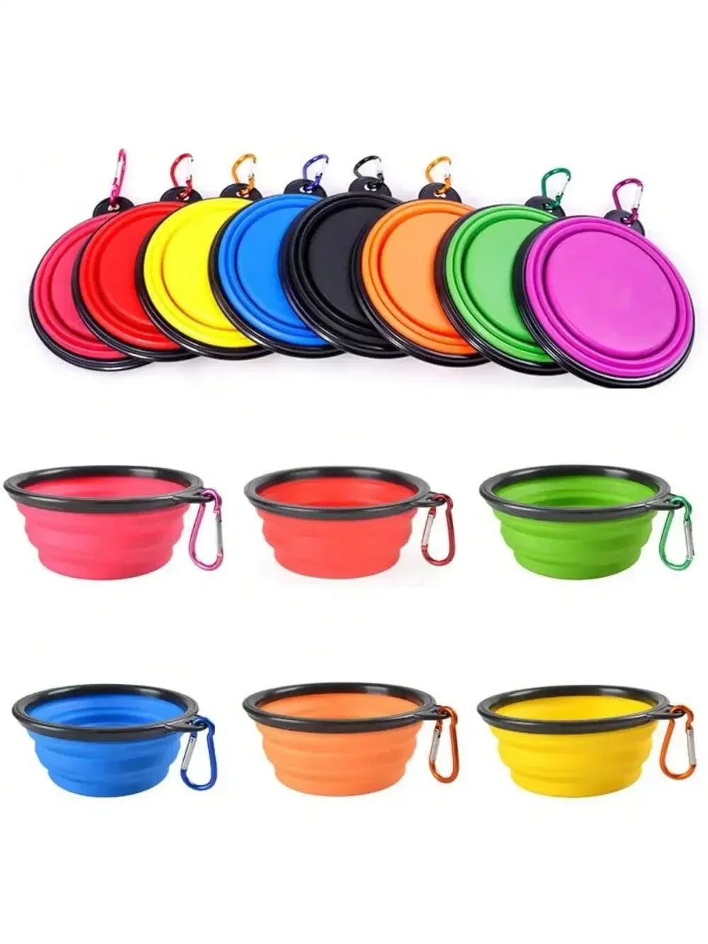 Folding Portable Dog Feeder Bowl 2 In 1 Pet Dispenser For Travel