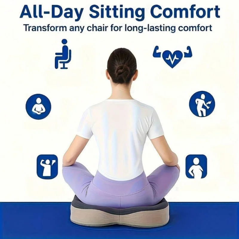 Decompression Cushion, Suitable For Office/Home Chairs, Ultra-Dense Memory Foam, Ergonomic Oval Design To Support Thighs
