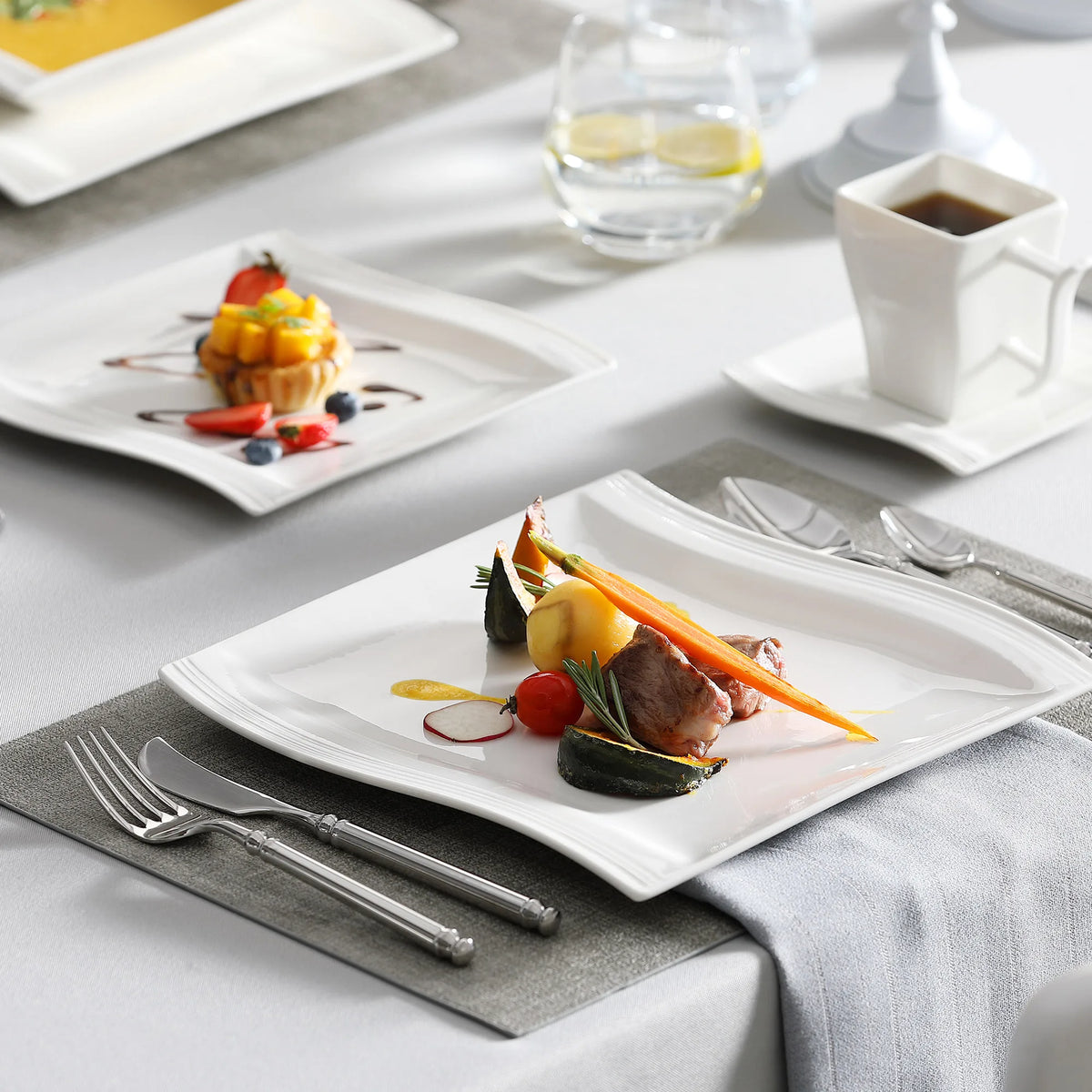 Malacasa Premium Porcelain Dinner Set For Home And Restaurant Dining