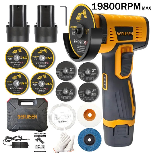 19800 RPM Mini Wireless Angle Grinder, Electric Grinding And Polishing Tool, Includes 1/2 Battery Lithium Electric Grinder, Suitable For Metal, Wood, Stone And Concrete, Precision Polishing Machine, A Perfect Gift Choice For