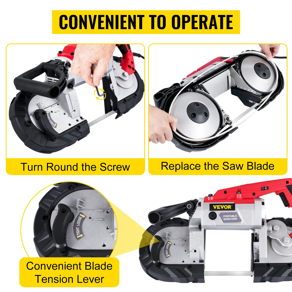 Portable Cordless Bandsaw With Variable Speed For Metal Wood