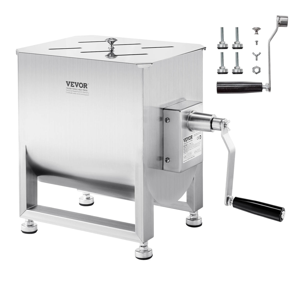 SucceBuy Commercial Manual Meat Mixer Featuring Robust Gearbox Design