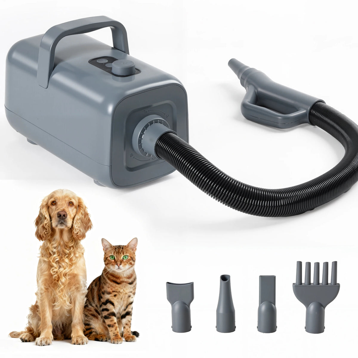 JHK Pet Grooming Vacuum Kit With Adjustable Heat Blow Dryer