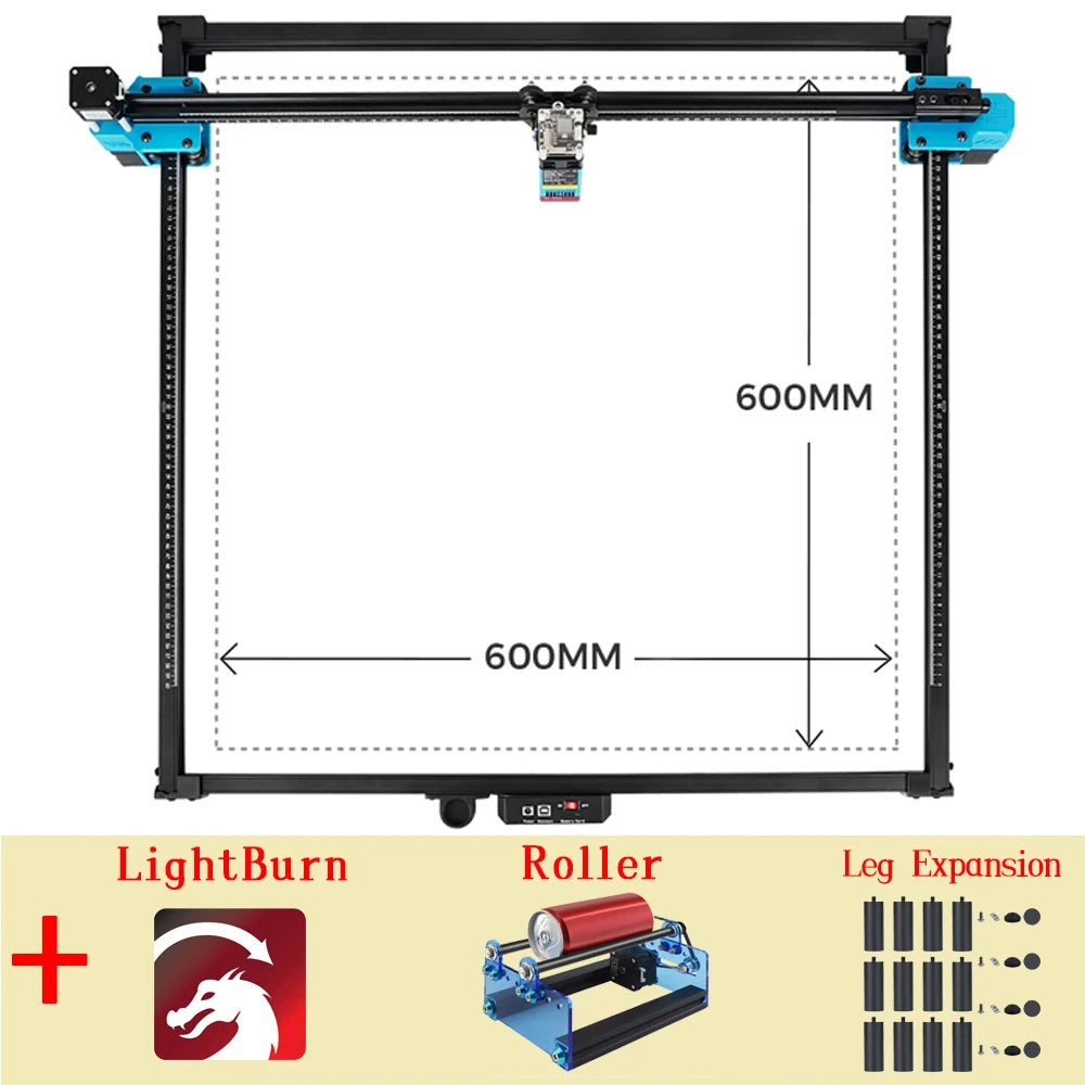 TwoTrees 600x600mm Laser Engraver 40W/80W TTS-55 PRO/TTS-10 PRO Metal Laser Engraving Machine Wood Leather Cutting Machine