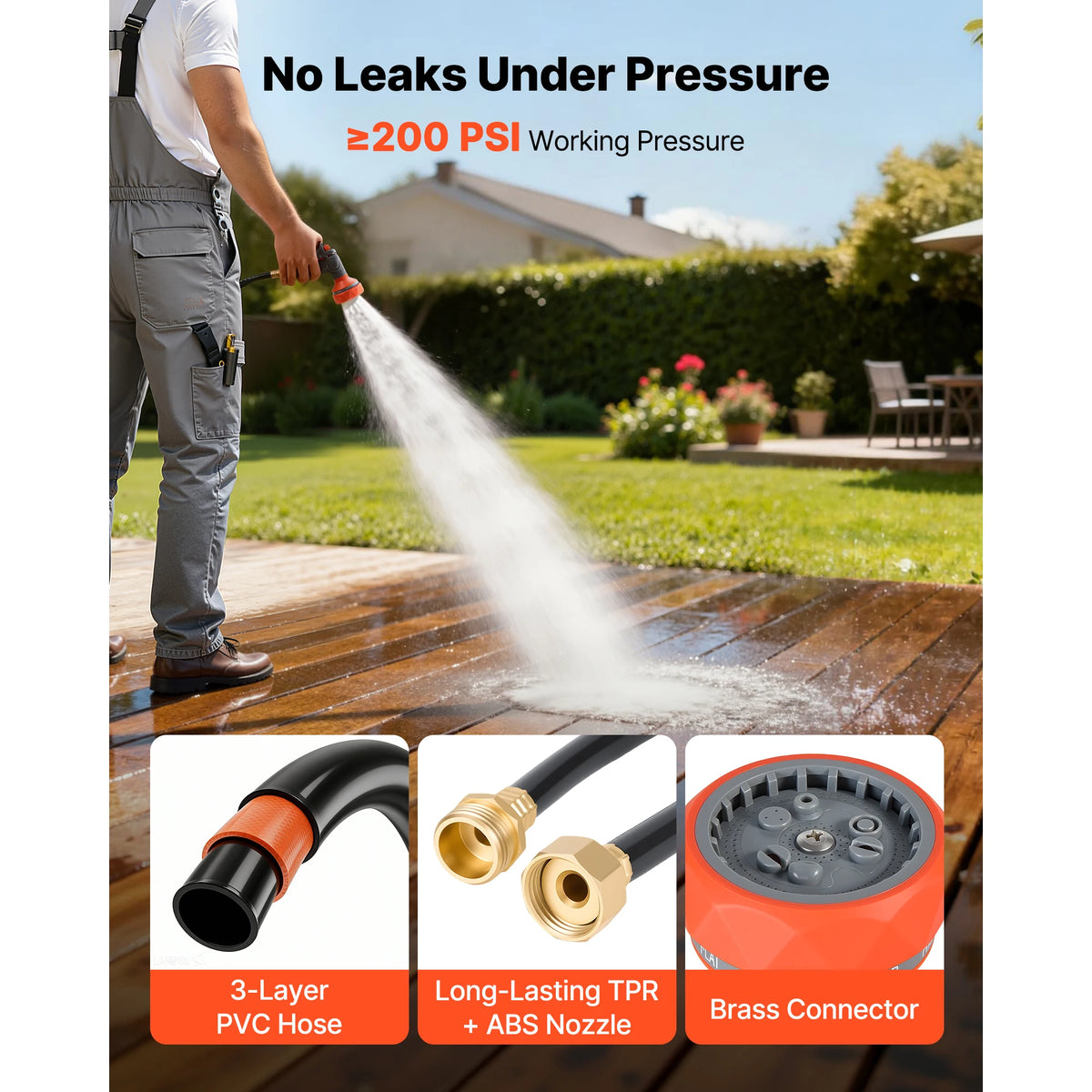 Wall Mounted Retractable Garden Hose Reel With Sprayer Nozzle