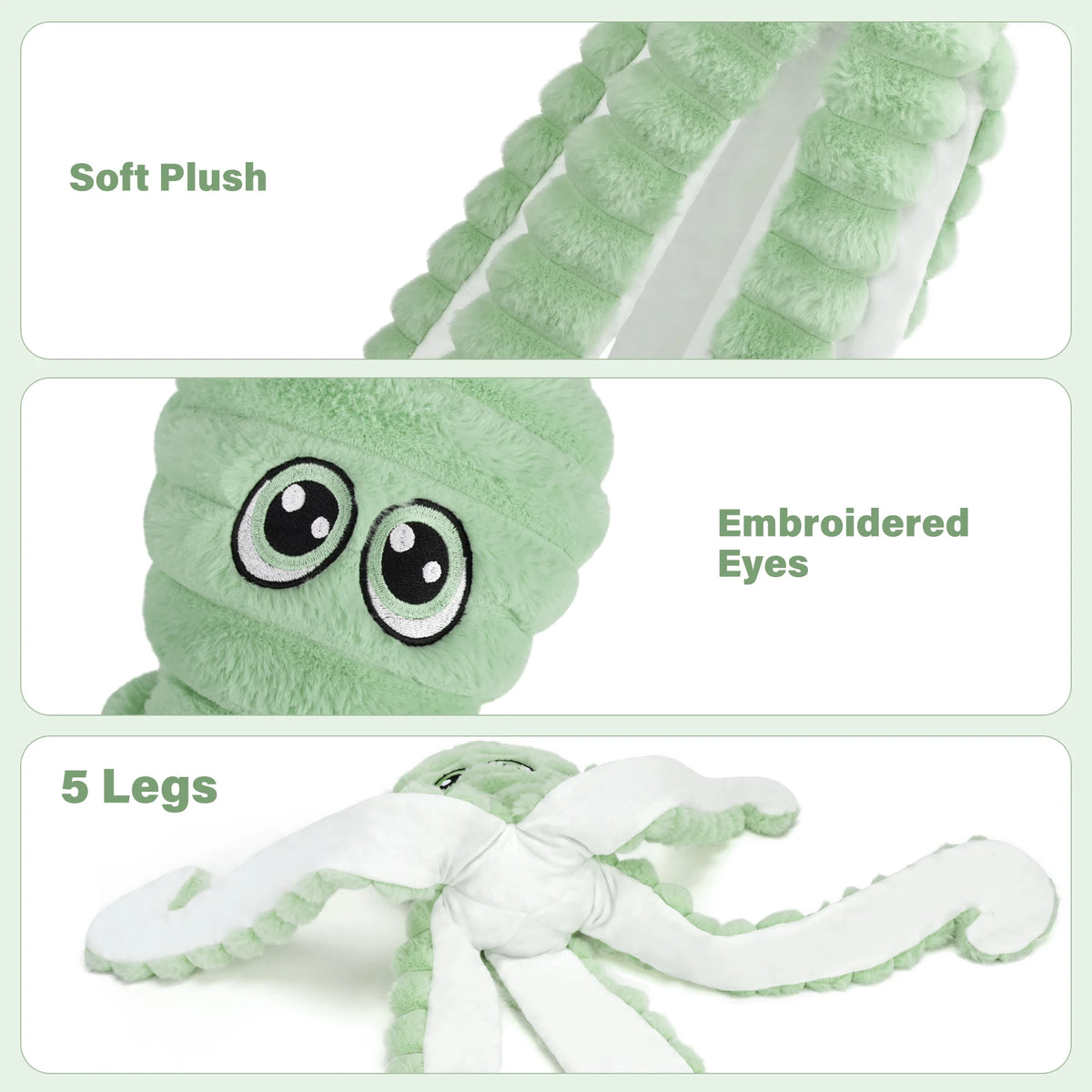 Octopus Design Pet Grinding Teeth Squeaky Plush Dog Toy