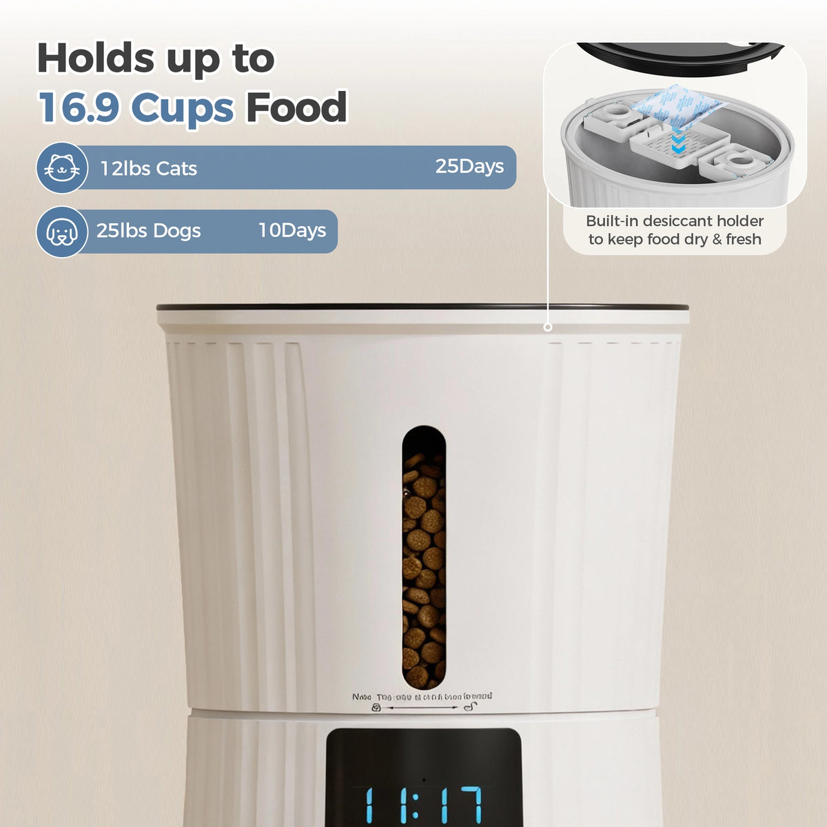 Automatic Cat Feeder WiFi Timed Dispenser App Control