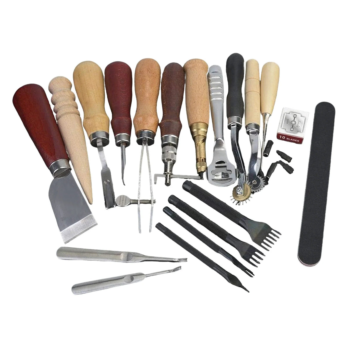 Bymaocar Leather Tools 19 Pieces Craft Kit For Sewing