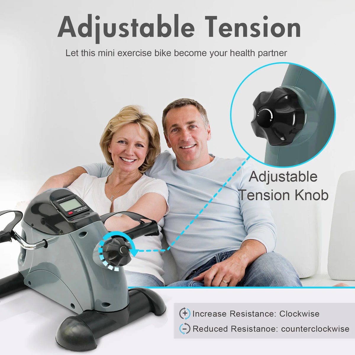 Mini Under Desk Pedal Exerciser Bike With Digital LCD Display