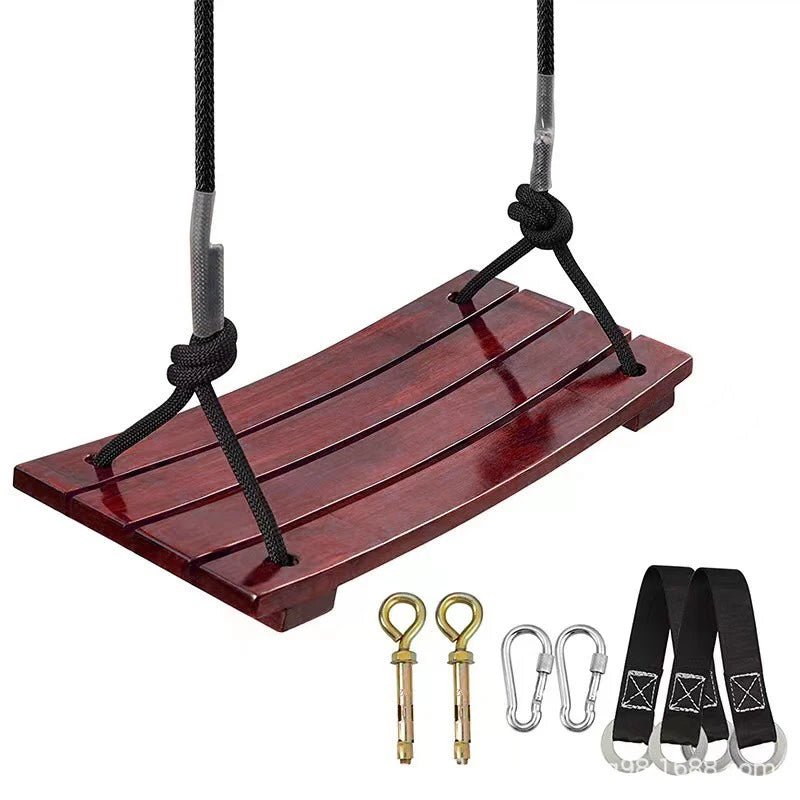 Solid Wood Outdoor Swing Seat With Adjustable Rope