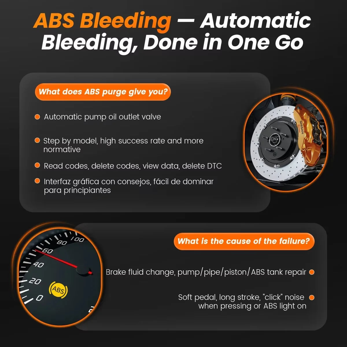 Ancel FX2000 Pro OBD2 Scanner ABS SRS Transmission 7 Reset