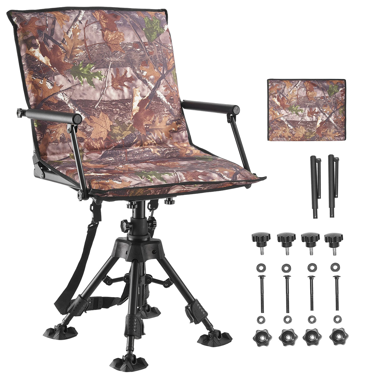Heavy Duty Swivel Hunting Folding Ground Stool For Camping