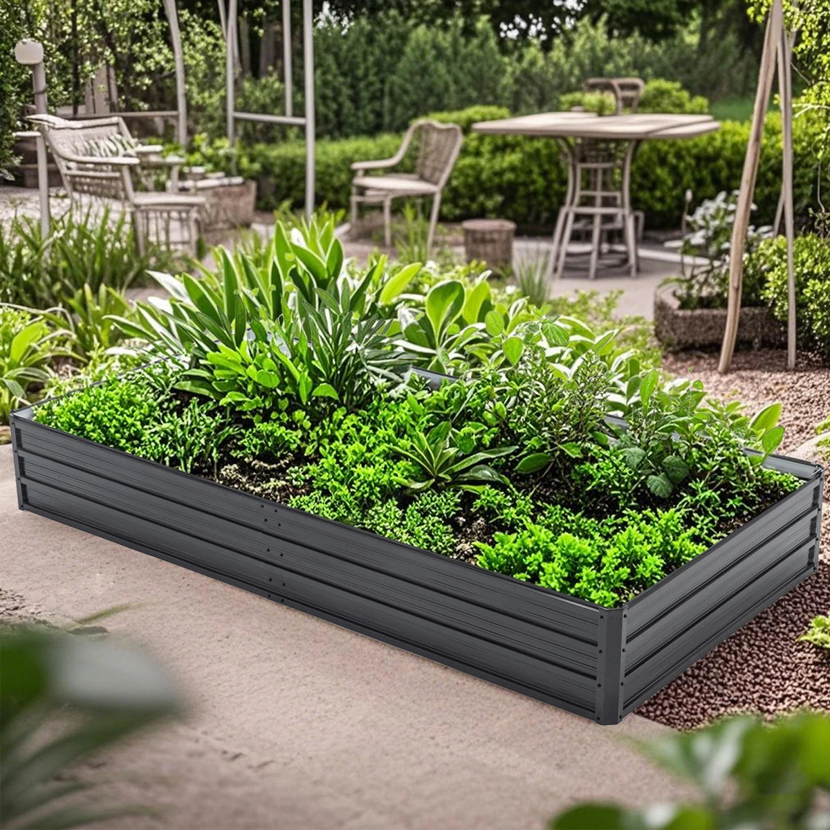 Rustproof Steel Raised Garden Bed Planter With Drainage