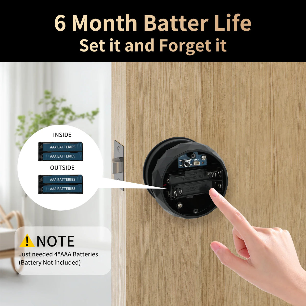 Viladepot Smart Door Lock With Fingerprint Passcode And App Control