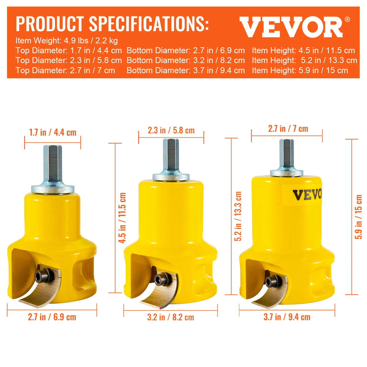SucceBuy 4/6/8Pcs Tenon Cutter Log Furniture Kit 1/1.5/2in Straight/Curved Blades Commercial Woodworking Tool for Corded Drill