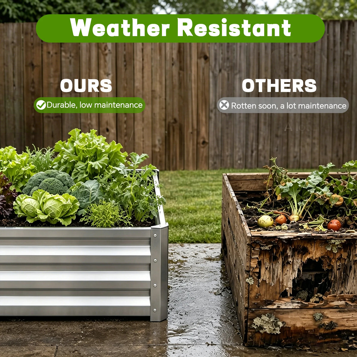 Modern Galvanized Metal Raised Garden Bed And Planter Box