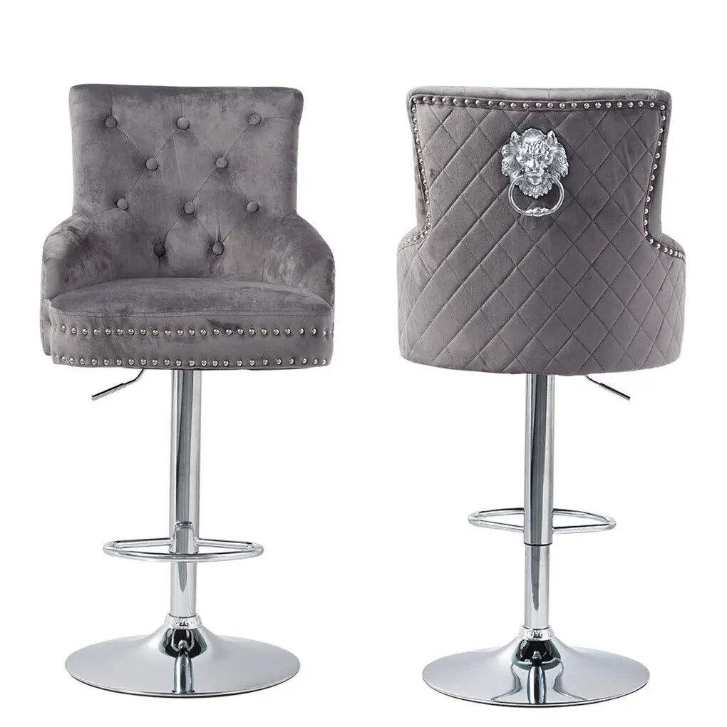 Luvodi Luxury Swivel Bar Stools With Lion Knocker