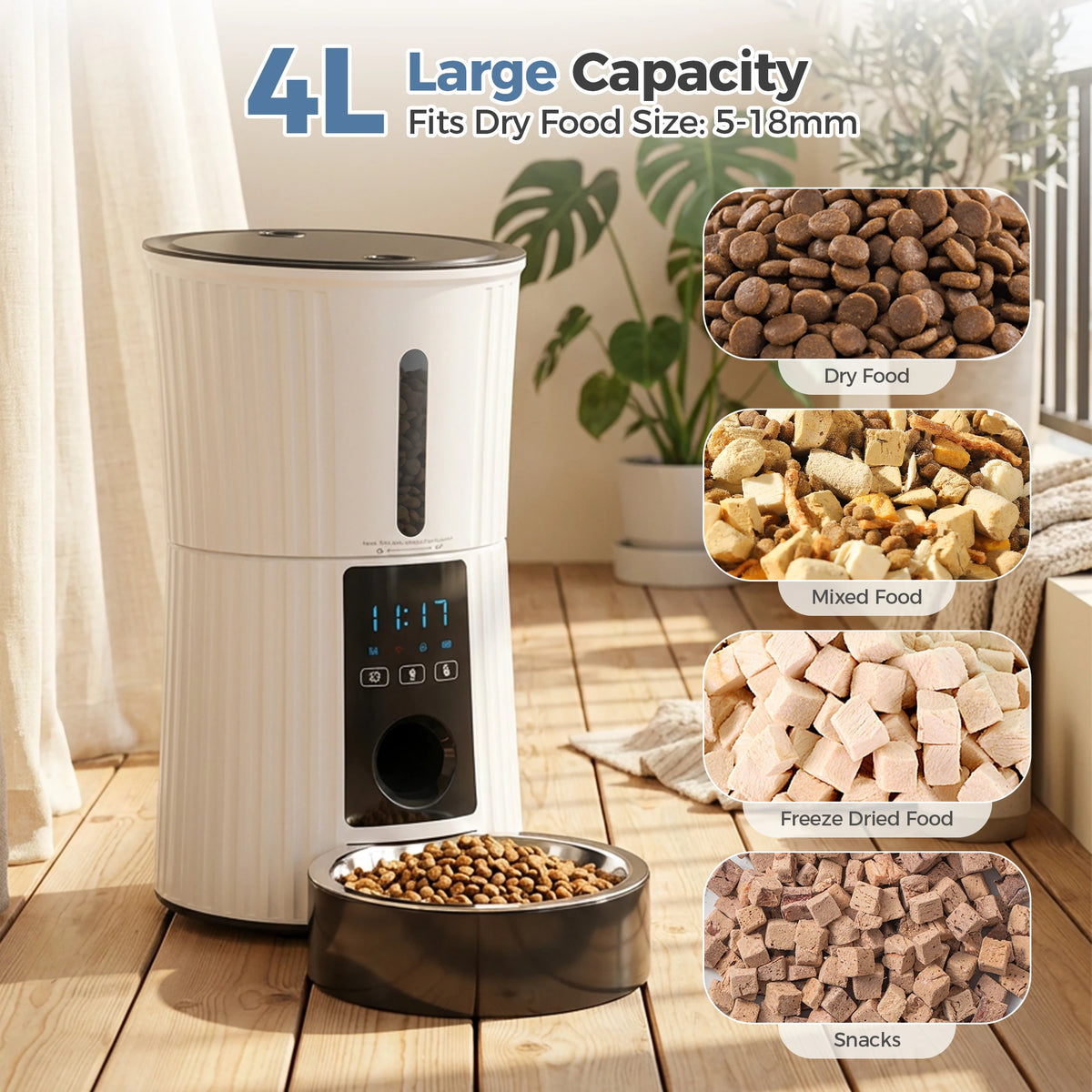 Automatic Cat Feeder WiFi Timed Dispenser App Control