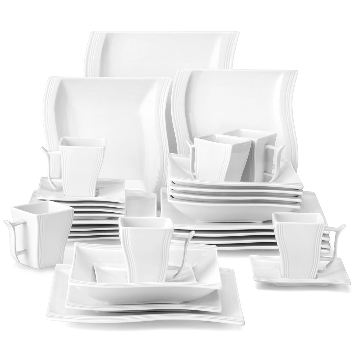 Malacasa Premium Porcelain Dinner Set For Home And Restaurant Dining