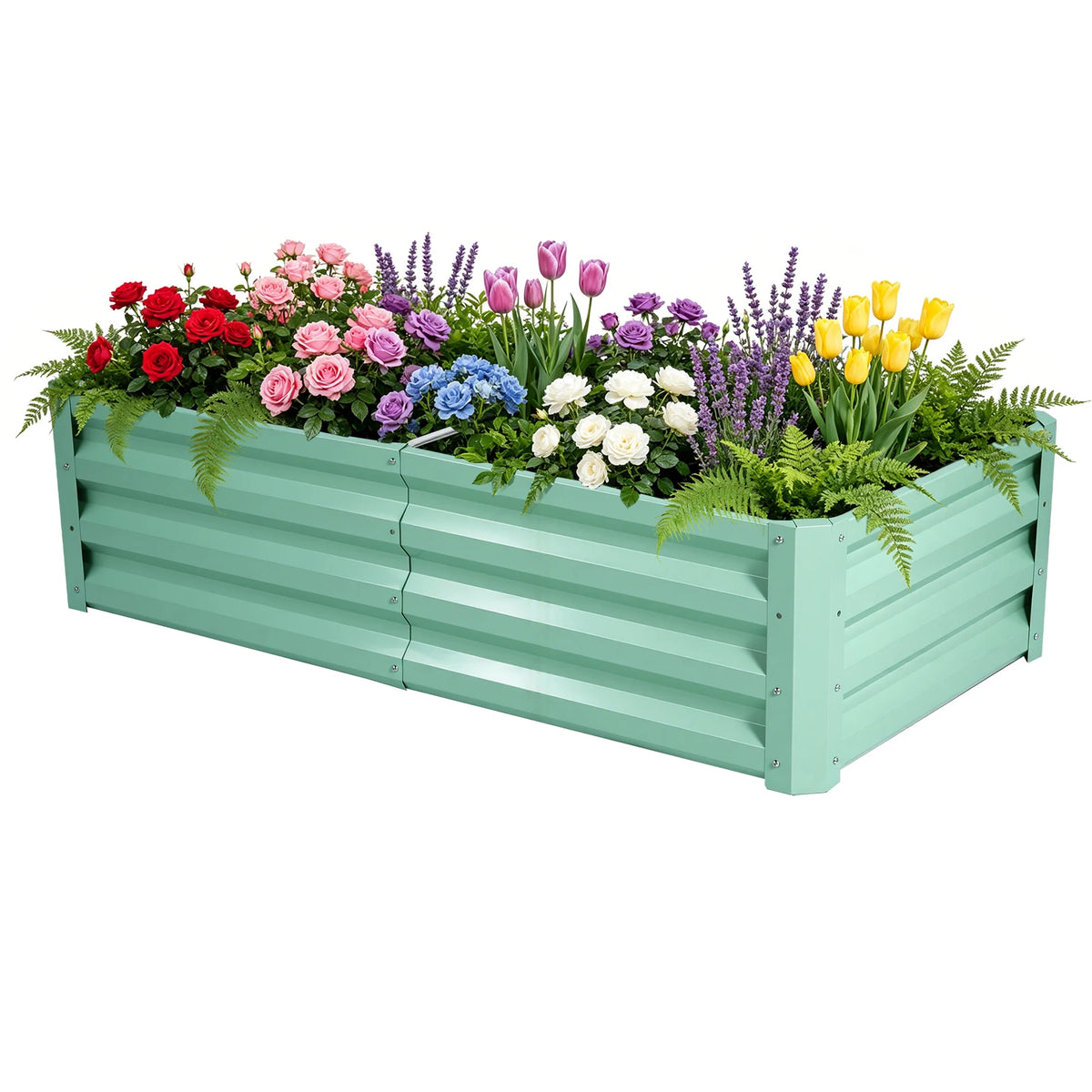 Modern Galvanized Metal Raised Garden Bed And Planter Box