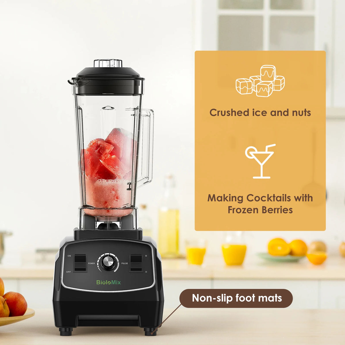Biolomix BPA Free 3HP 2200W Heavy Duty Commercial Blender Juicer