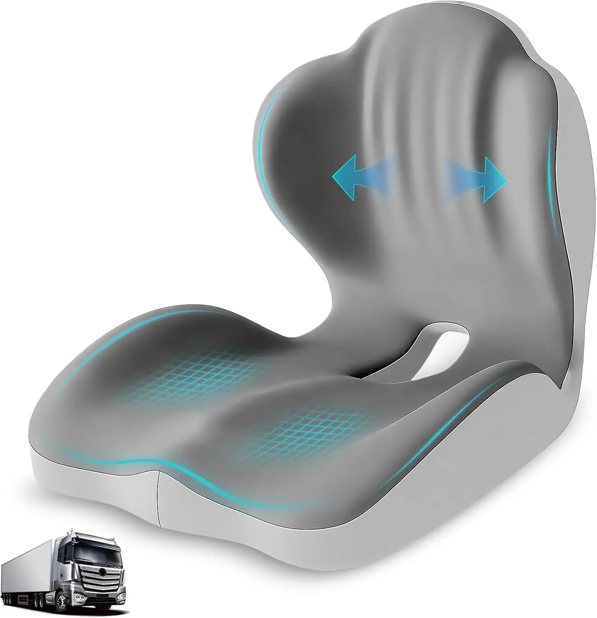 Ergonomic Memory Foam Seat Cushion Lumbar Office Car Back Support