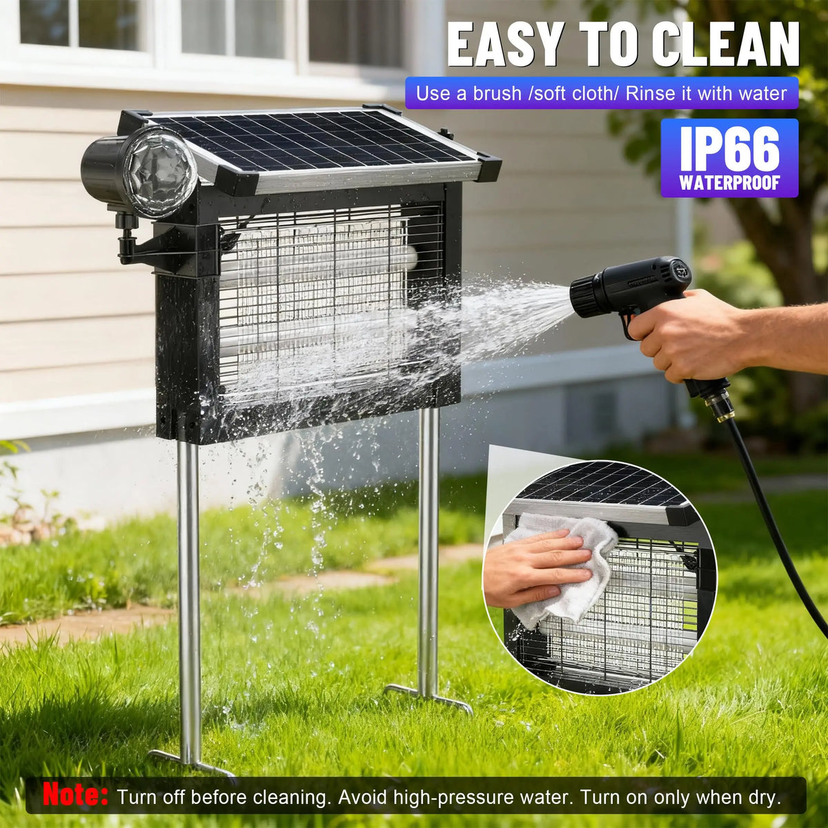 Solar Bug Zapper 2-In-1 Projection Light And Mosquito Killer With Type C Charging