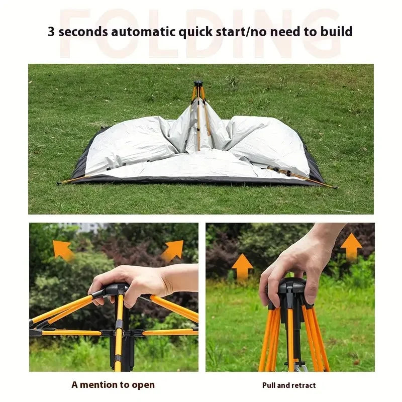 2 To 3 Person Waterproof Instant Pop Up Tent With Mesh Screen And Groundsheet