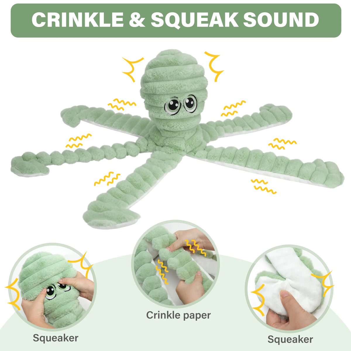 Octopus Design Pet Grinding Teeth Squeaky Plush Dog Toy