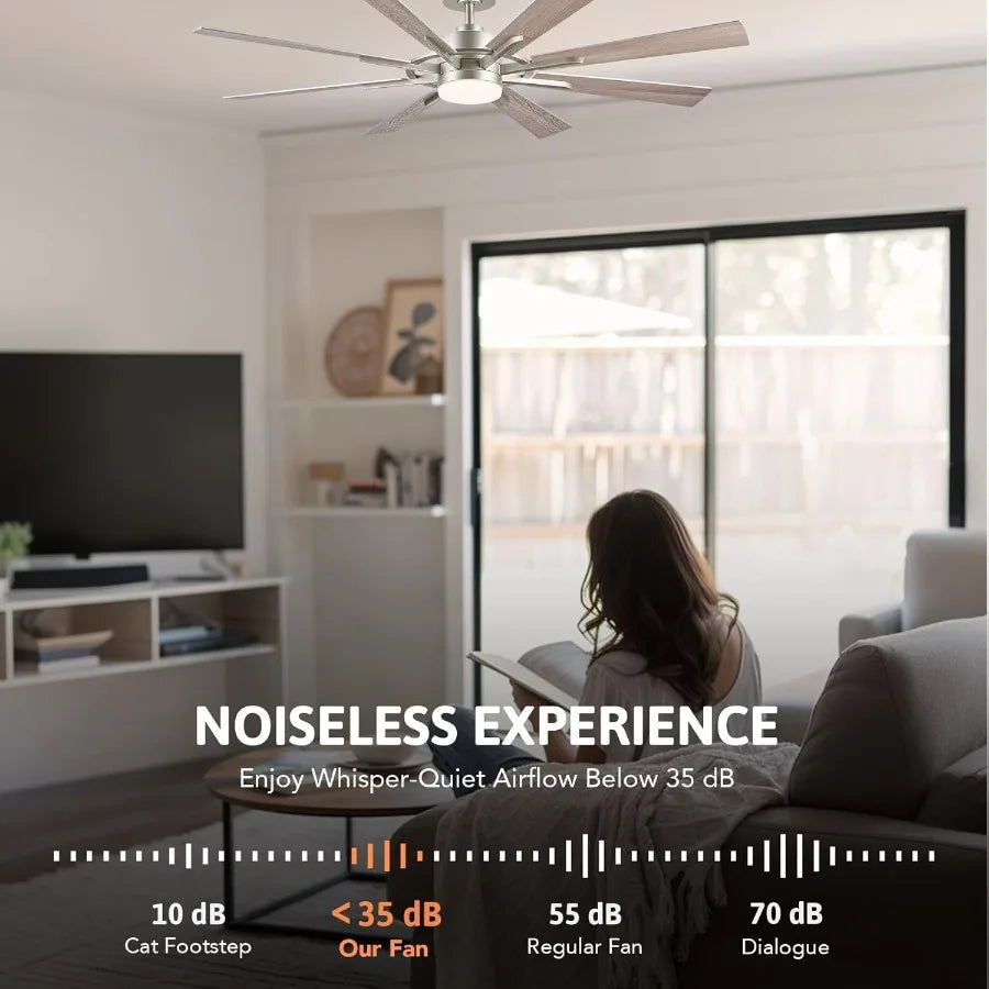 Ceiling Fan With Lights Remote Reversible Quiet DC Motor