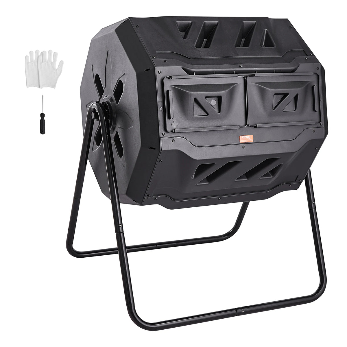 SucceBuy Dual Chamber Composting Tumbler Bin For Garden