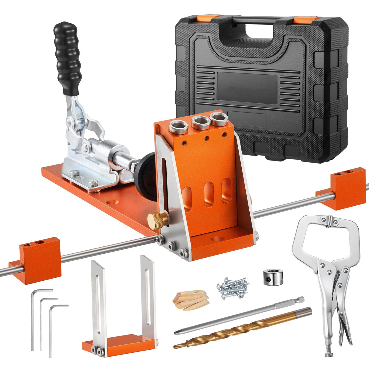 SucceBuy Pocket Hole Jig Kit Adjustable With Case And Bits