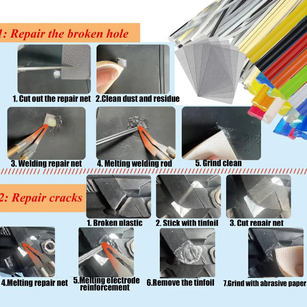 Plastic Welder 2in1 Repair Kit With Hot Staples