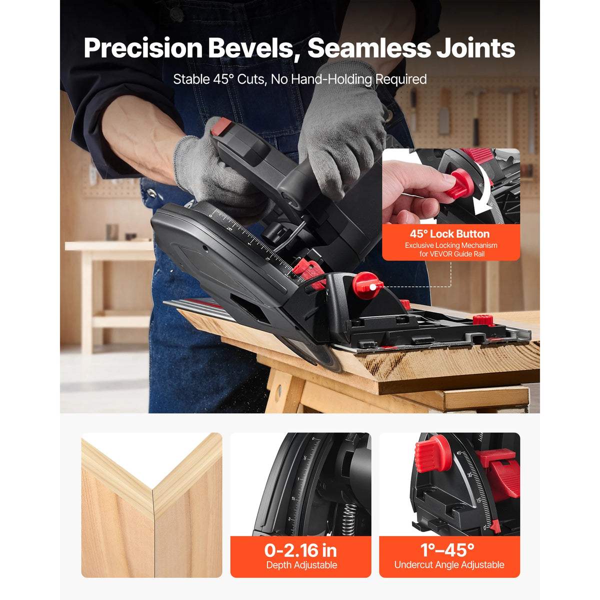 Succebuy 6.5-Inch Plunge Cut Track Saw Circular Saw